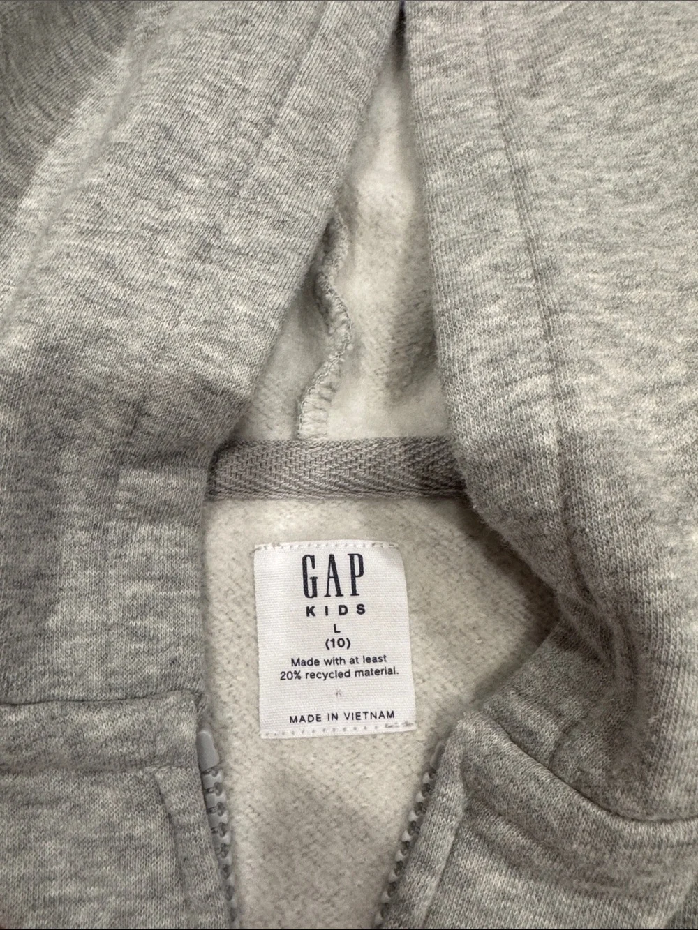 GAP Gray Zip-Up Hoodie with Pink Lettering